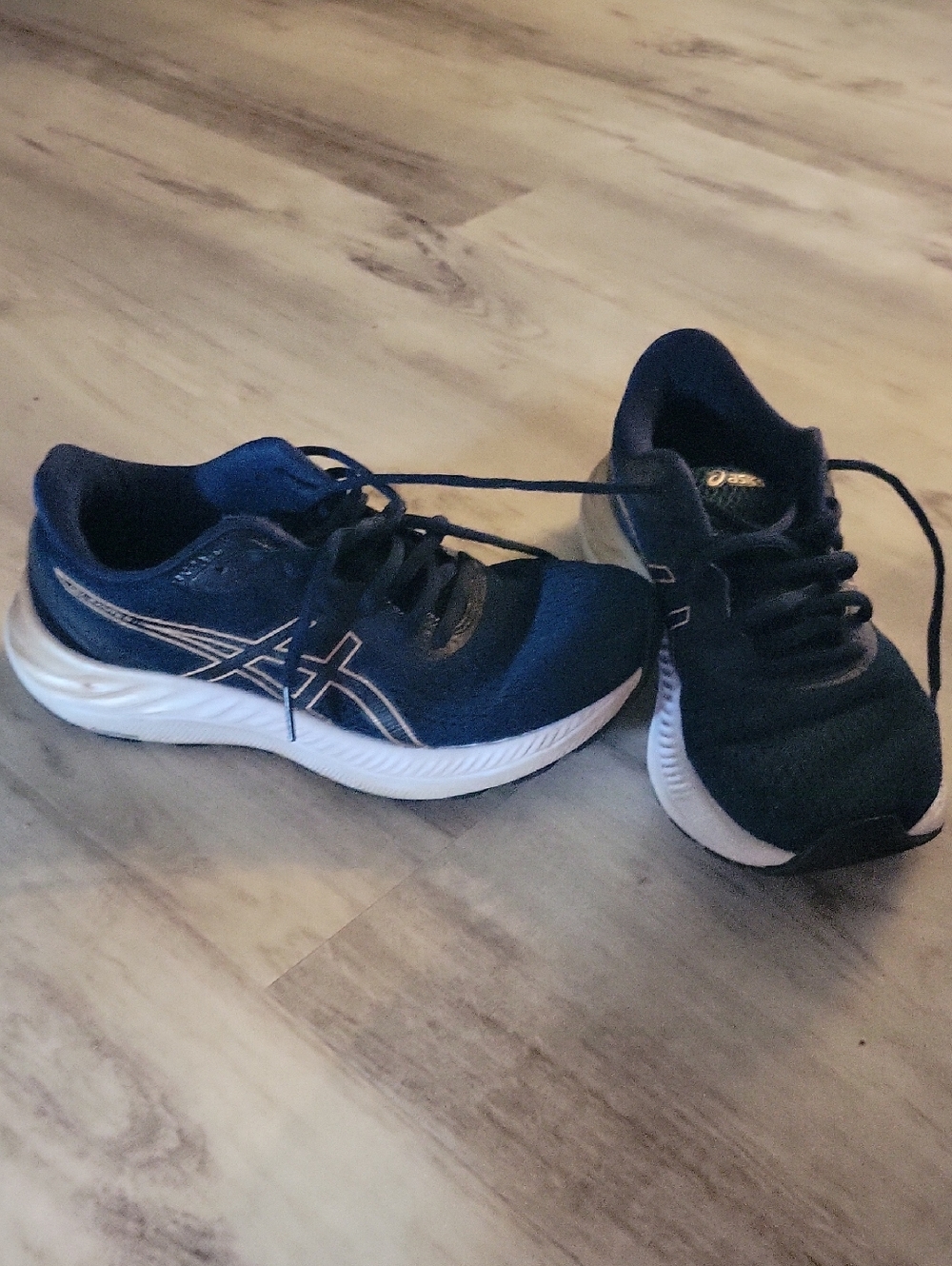 Asics Navy and White Athletic Sneakers